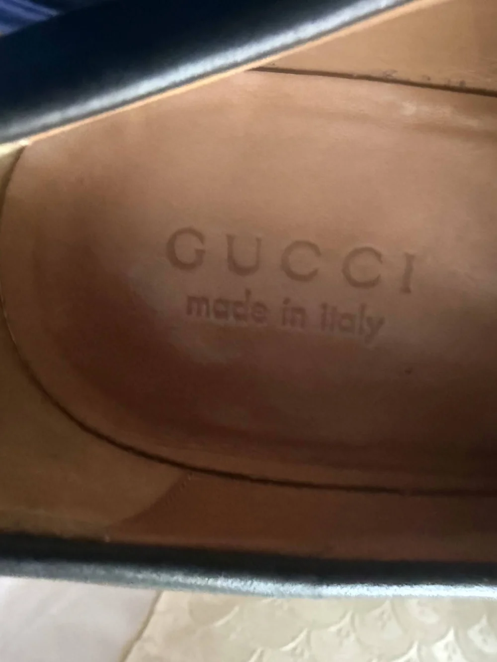Authentic Gucci Men’s Black Leather Slip-on